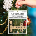 Christmas,Gift For Grandpa,Grandpa - Grandkids,Gift For Grandma,Gift For Grandparents,Grandma - Grandkids - Crossword Kids Name Grandma Grandpa Nice List - Personalized Custom Shaped Acrylic Ornament