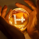 Family - Crossword Loving Family Siblings Besties - Personalized Crystal Globe Lamp