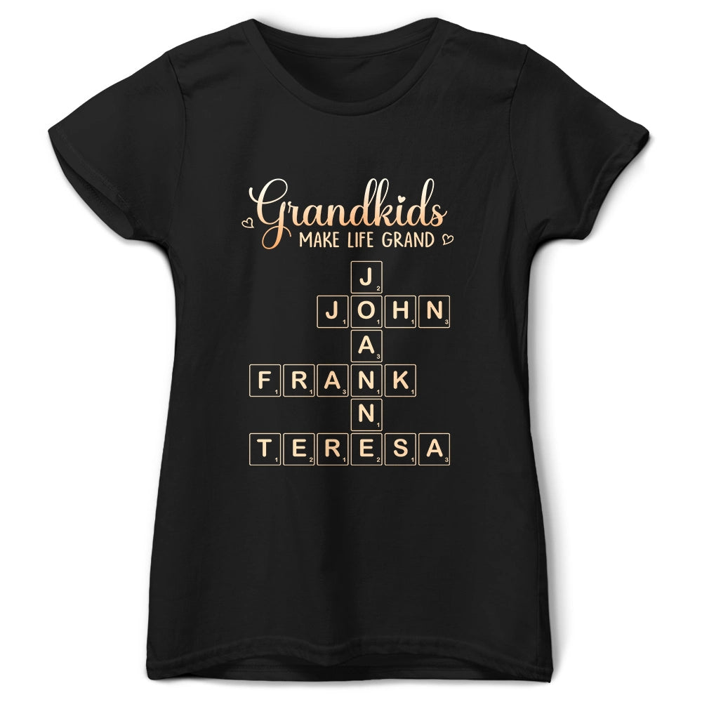 Crossword Grandkids Make Life Grand - Personalized T Shirt
