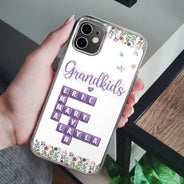 Gift For Grandma, Gift For Women, Happy, Top Market - Crossword My Grandkids 3D Inflated Effect - Personalized Clear Phone Case