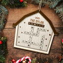 Christmas, Family - Crossword Scrabble Family Name Together In One Home - Personalized Custom Shaped Wooden Ornament