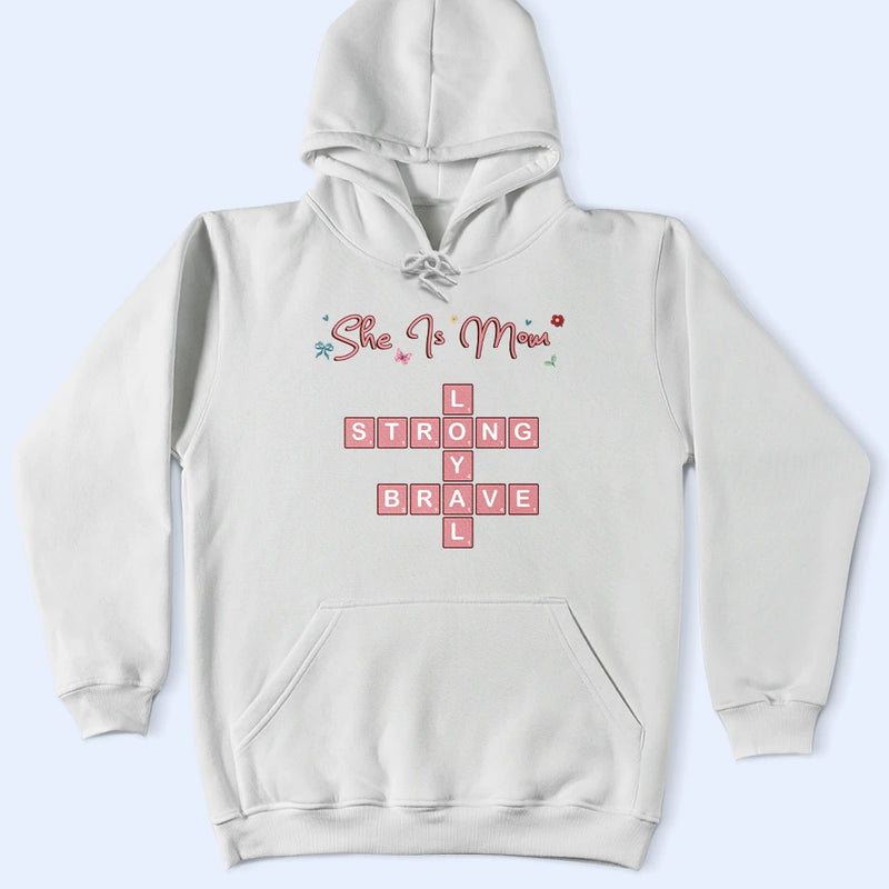 Family,Gift For Mother,Gift For Wife,Gift For Women,Happy,Gift For Yourself,Gift For Grandma - Crossword She Is Mom Nana - Personalized T Shirt