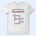 Independence Day,Gift For Grandpa,Humorous,Crossword - Crossword Stars & Stripes My Favorite People Call Me Grandpa - Personalized T Shirt