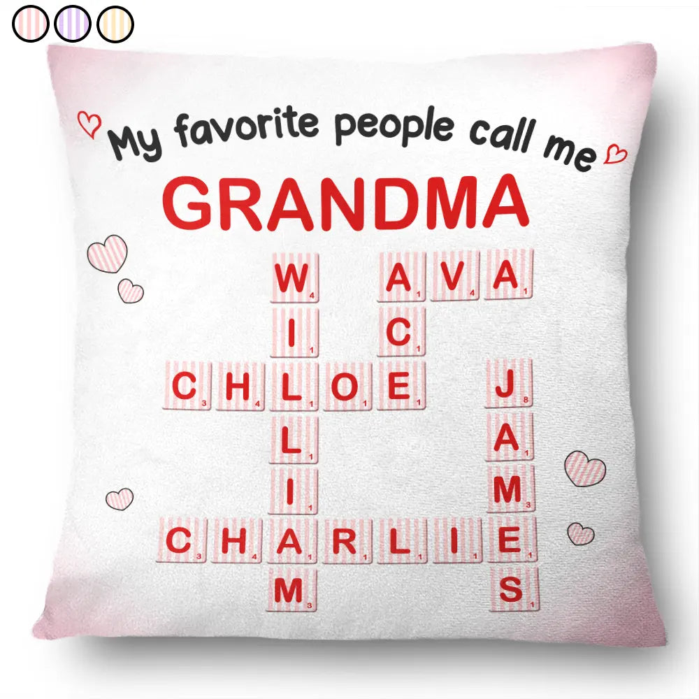 Crossword My Favorite People Call Me Grandma - Personalized Pillow