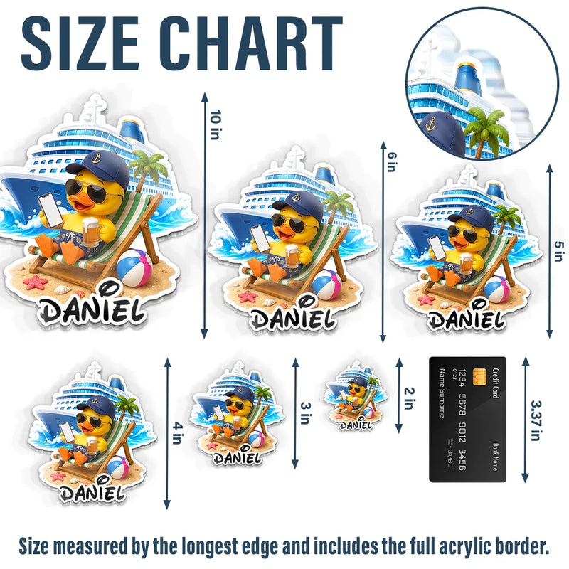 Playful,Cruising,Family,Summer,Icon - Cruise Ducks Family Friend Summer Trip - Personalized Acrylic Magnet