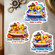 Playful,Cruising,Summer,Gift For Couples,Icon - Cruise Partners For Life Ducks - Personalized Magnet