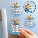 Summer,Gift For Couples,Cruising,Romantic,Vector - Cruising Partners For Life - Personalized Acrylic Magnet