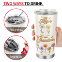 Gift For Grandma,Gift For Mother,Gift For Women,Happy - Crystal Birth Month Flower First Mom Now Grandma - Personalized Tumbler