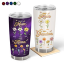 Gift For Grandma,Gift For Mother,Gift For Women,Happy - Crystal Birth Month Flower First Mom Now Grandma - Personalized Tumbler