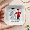 Graduation,Gift For Yourself,Gift For Women,Gift For Men,Happy - Crystal Effect Graduation Man Woman - Personalized Ring Dish
