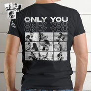 Gift For Couples,Gift For Husband,Gift For Boyfriend,Custom Photo,Happy - Custom Photo B&W Couple Only You - Personalized T Shirt