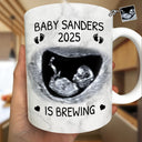 New Dad,New baby,New Mom,Happy - Custom Photo Baby Brewing Expecting Mom Parents - Personalized White Edge-to-Edge Mug