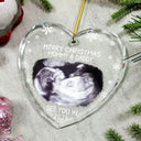 Custom Photo Baby Expecting See You In 2027 - Personalized Heart Shaped Glass Ornament