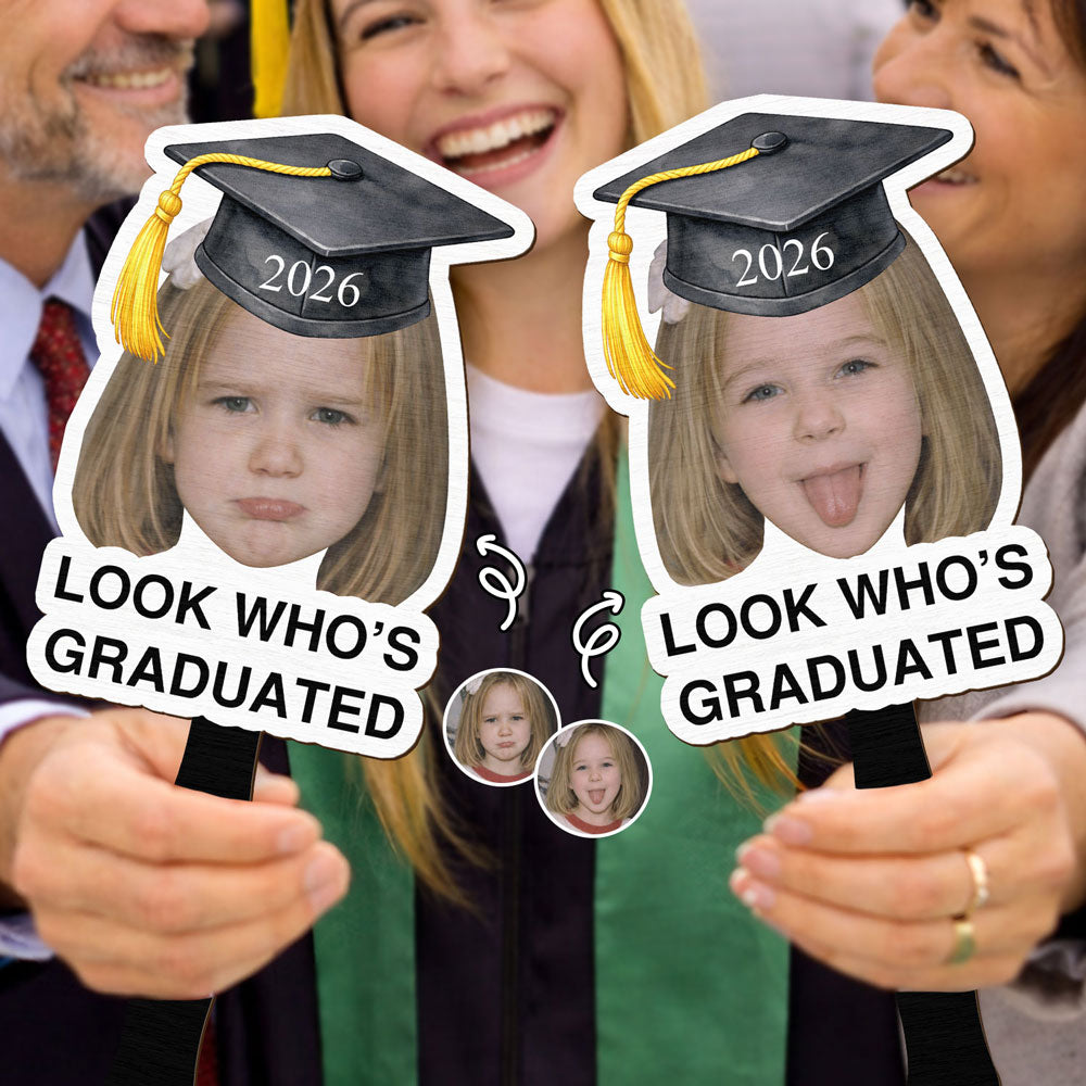 Custom Photo Childhood Look Who's Graduated - Personalized Graduation Handheld Fan