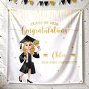 Graduation,Gift For Yourself,Gift For Bestie,Gift For Daughter,Gift For Son,Photo,Vector,Proud - Custom Photo Congratulations On Your Graduation - Personalized Backdrop