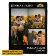 Custom Photo Frame Couple Our Love Story Custom Blanket, Couple Gift