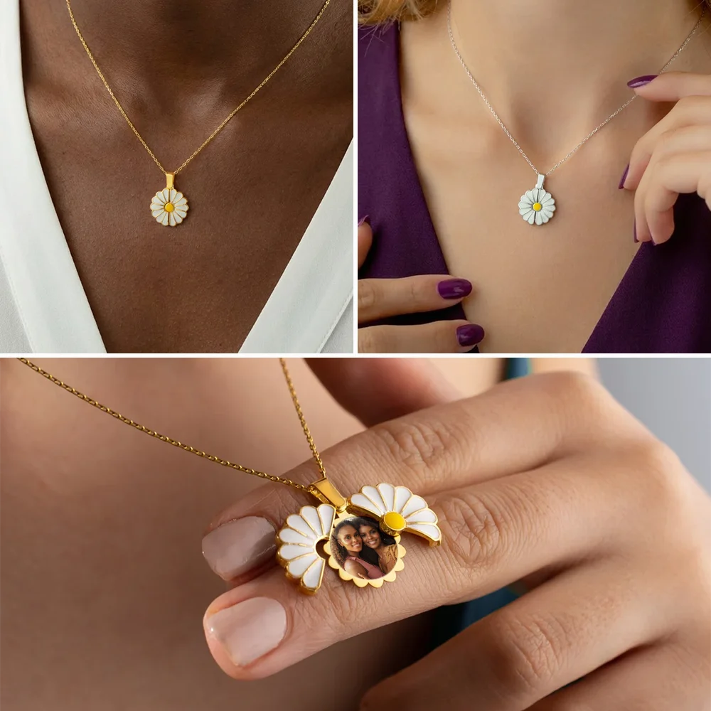 Gift For Yourself,Gift For Women,Gift For Sisters,Gift For Bestie,Old Best friends,Afro,Happy - Custom Photo Frame For Sisters And Besties - Personalized Hidden Message Necklace