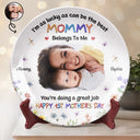 Custom Photo,New Mom,New baby,Gift For Mother,Happy - Custom Photo I'm As Lucky As I Can Be - Personalized Ceramic Plate
