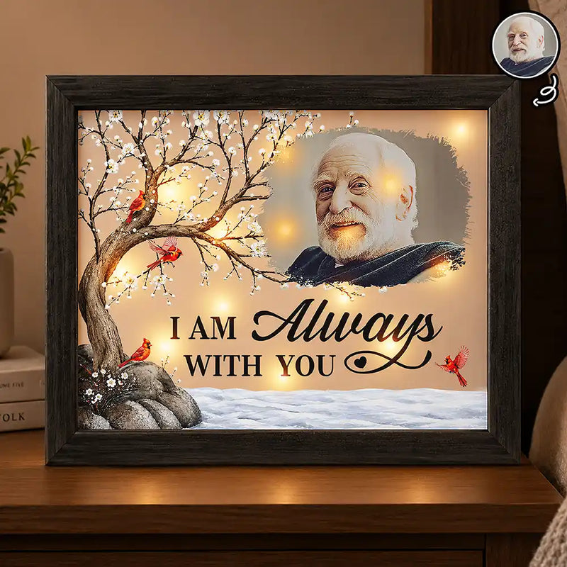 Christmas,Custom Photo,Sympathetic,Family,Memorial,Upload Full Photo - Custom Photo Memorial I'm Always With You - Personalized LED Light Shadow Box