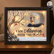 Christmas,Custom Photo,Sympathetic,Family,Memorial,Upload Full Photo - Custom Photo Memorial I'm Always With You - Personalized LED Light Shadow Box