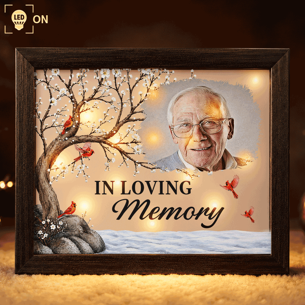 Christmas,Custom Photo,Sympathetic,Family,Memorial,Upload Full Photo - Custom Photo Memorial I'm Always With You - Personalized LED Light Shadow Box