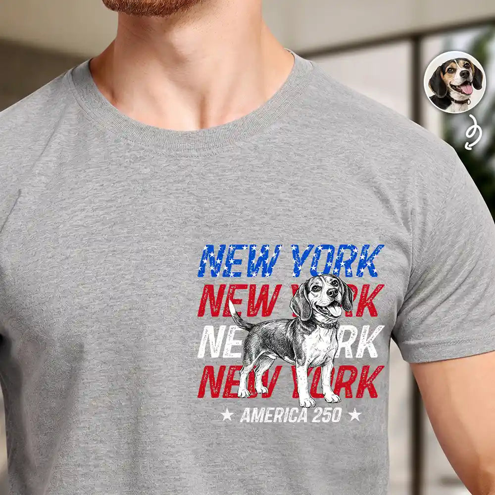 America 250th, Custom Photo, Independence Day, Art Design, Gift For Yourself, Proud, Photo - Pencil Sketch - White BG - Custom Photo Pencil Sketch Art American 250 With US States - Personalized T Shirt