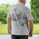 Custom Photo,Gift For Father,Dad - Daughters (Young),Photo - Pencil Sketch,Icon,Proud - Custom Photo Pencil Sketch Just A Dad And His Girl - Personalized Polo Shirt