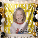Graduation, Happy - Custom Photo Senior Vintage Portrait - Personalized Backdrop