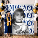 Graduation, Happy - Custom Photo Senior Vintage Portrait - Personalized Backdrop
