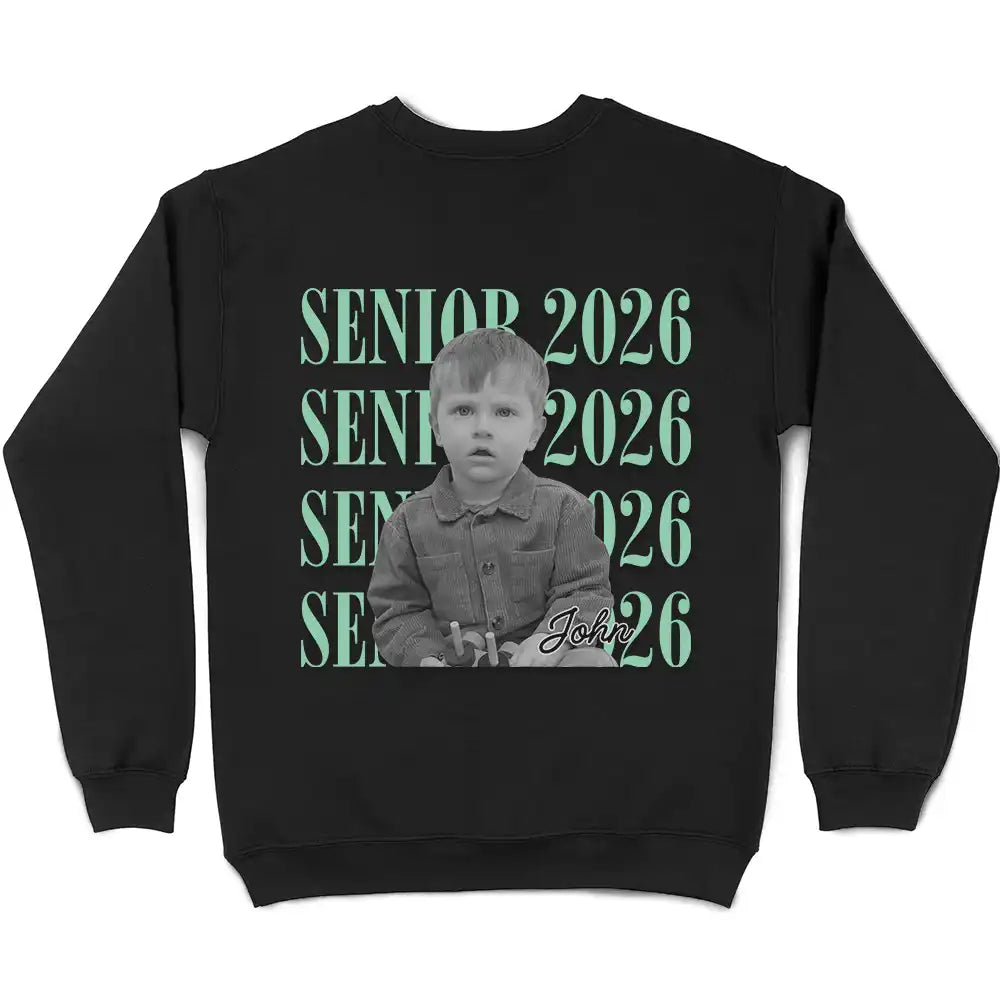 Graduation,Happy,Photo,Proud - Custom Photo Senior Vintage Portrait - Personalized T Shirt