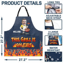 Gift For Husband,Gift For Boyfriend,Gift For Yourself,Gift For Men,Grilling,Non-Eng,Photo,Humorous - Custom Photo This Grill Is On Fire - Personalized Apron