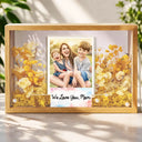 Gift For Wife, Gift For Mother, Gift For Women, Gift For Grandma, Mom - Daughters (Young), Mom - Sons, Mom - Children, Mom - Daughters (Adult), Love - Custom Photo Watercolor Painting Mother And Daughter Forever Linked Together - Personalized Flower Light Box
