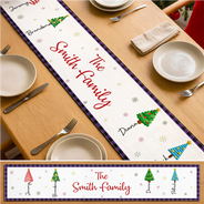 Sentimental,Christmas,Family,Icon - Custom Family Christmas Trees - Personalized Table Runner