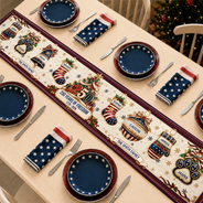 Sentimental,America 250th,Christmas,Family,Icon - Custom Family Name 250 Years Of Freedom Christmas - Personalized Table Runner