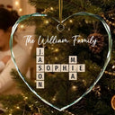 Family - Custom Family Name Crossword Scrabble - Personalized Glass Ornament