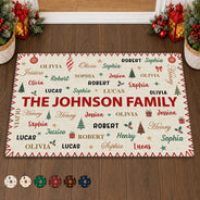 Sentimental,Christmas,Family,Custom Text - Custom Family Names Christmas - Personalized Doormat