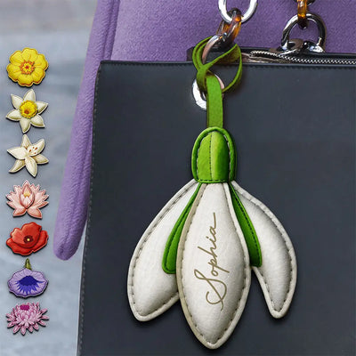 Birth Flower Leather Charm