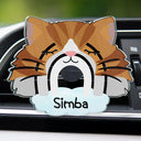 Cat Lovers,Happy - Custom Name Boho Rainbow Style Cat Face - Personalized Acrylic Car Vent Clip