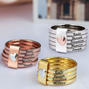 Gift For Wife,Gift For Girlfriend,Gift For Yourself,Gift For Women,Gift For Mother,New Mom,Gift For Bestie,Gift For Sisters,Happy - Custom Name Jelwery For Women Girlfriend Wife Mom And Besties - Personalized Heart Stacking Rings