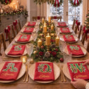 Top Market,Sentimental,Christmas,Family,Icon - Custom Name Monogram Christmas Holly Wreath Family Gift - Personalized Reusable Napkin