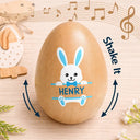 Gift For Kids,Grandma,Grandkids,Gift For Grandkids,Dad,Children,Momn,Easter,Happy - Custom Name With Adorable Bunny - Personalized Musical Wooden Easter Egg Shaker