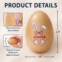 Gift For Kids,Grandma,Grandkids,Gift For Grandkids,Dad,Children,Momn,Easter,Happy - Custom Name With Adorable Bunny - Personalized Musical Wooden Easter Egg Shaker