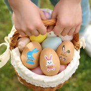 Gift For Kids,Grandma,Grandkids,Gift For Grandkids,Dad,Children,Momn,Easter,Happy - Custom Name With Adorable Bunny - Personalized Musical Wooden Easter Egg Shaker