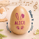 Gift For Kids,Gift For Grandkids,Non-Eng,Easter,Happy - Custom Name With Bunny Ears - Personalized Musical Wooden Easter Egg Shaker