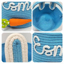 Gift For Kids,Grandpa - Grandkids,Grandma - Grandkids,Gift For Grandkids,Dad - Children,Mom - Children,Easter,Happy - Custom Name With Carrot Bunny Ears - Personalized Easter Basket