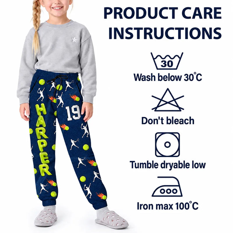 Baseball,Playful,Christmas,Gift For Kids,Icon - Custom Name With Sport Alphabet - Personalized Sweatpants