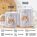 Pet Lovers,Pet Mom,Pet Dad,Dog Lovers,Dog Mom,Dog Dad,Custom Photo - Custom Outline Photo Dog Cat Stripe Colors - Personalized White Edge-to-Edge Mug