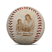 Gift For Mother, Sport Mom, Baseball, Happy - Custom Photo Pencil Sketch Best Mom Ever - Personalized Baseball, Softball