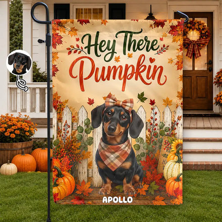 Custom Photo 3D Autumn Concept Hey There Pumpkin Fall Vibe - Personalized Flag