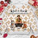Art Design,Confident,Pet Lovers,Photo - 3D Human Pet Autumn Theme -Custom Photo 3D Autumn Concept Just A Girl Who Loves Her Dog - Personalized Unisex Ugly Sweater